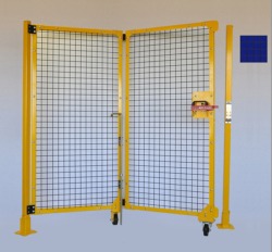 2x2 Mesh Left Hand Bi-Fold Out Gate with Blue Weld Screen