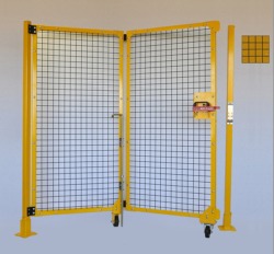 2x2 Mesh Left Hand Bi-Fold Out Gate with Yellow Weld Screen