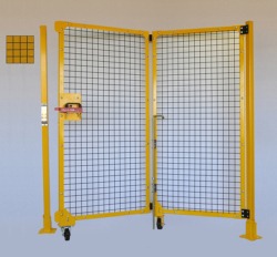 2x2 Mesh Right Hand Bi-Fold Out Gate with Yellow Weld Screen