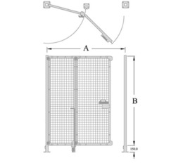 x2 Mesh Left Hand Bi-Fold Out Gate Dimensions